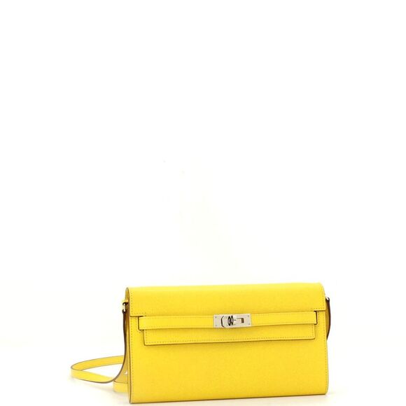 Hermes Kelly To Go Wallet Chevre Mysore Yellow - Picture 3 of 15